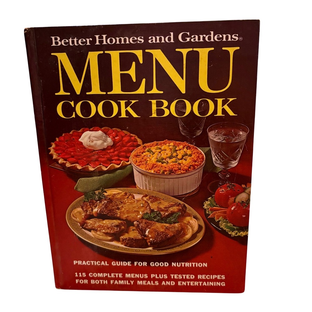 Vtg 1972 Better Homes & Gardens Menu Cookbook Retro Mid Century Kitchen Kitsch